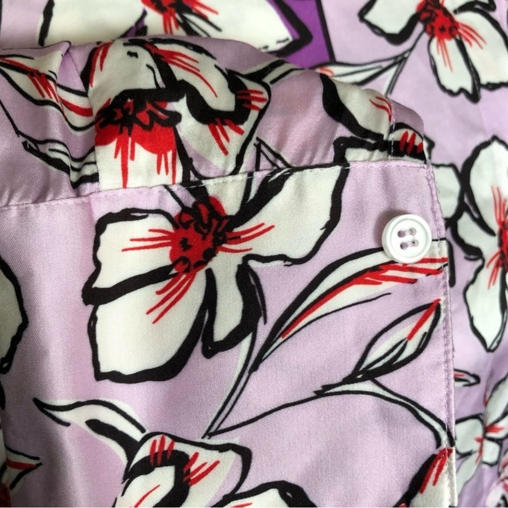 Marc Aurel Woman’s Purple Floral Button Down Blouse | Size 40 - Picture 6 of 8
